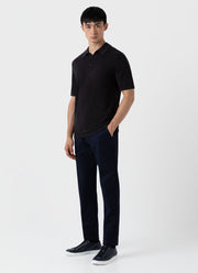 Men's Sea Island Cotton Polo Shirt in Black