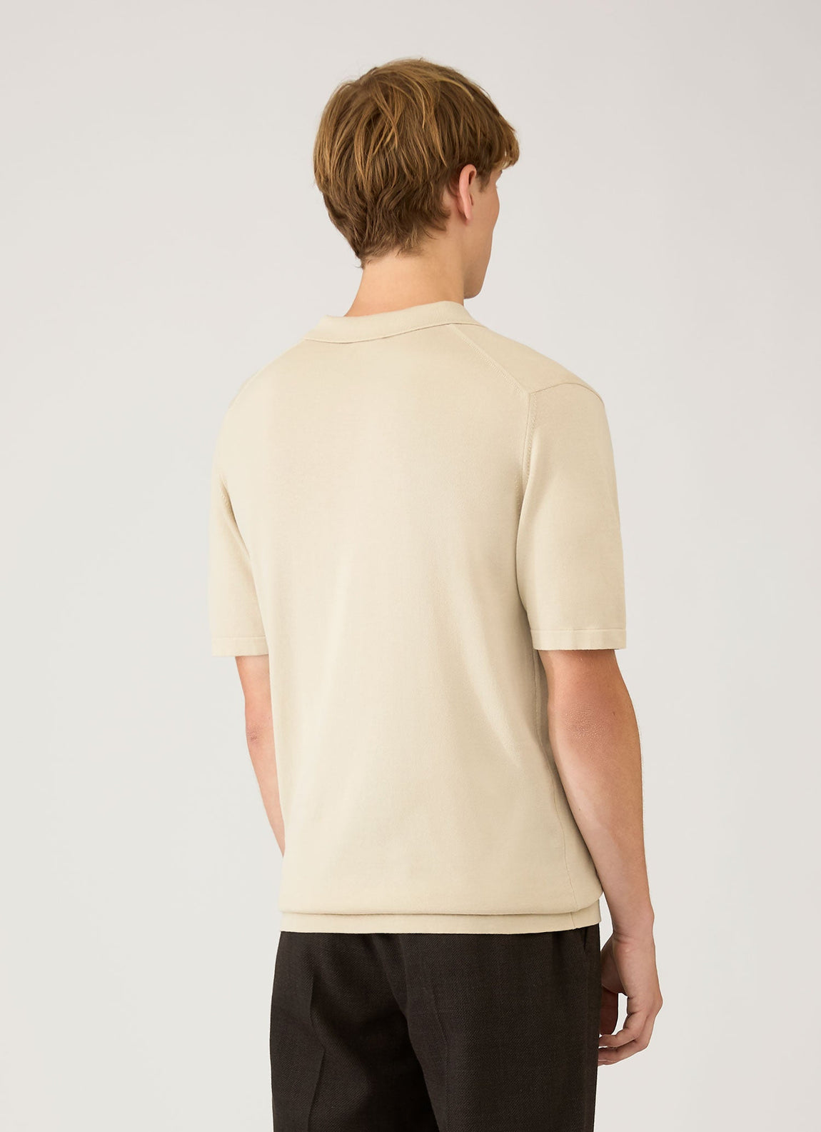 Men's Sea Island Cotton Knit Polo Shirt in Hazelwood