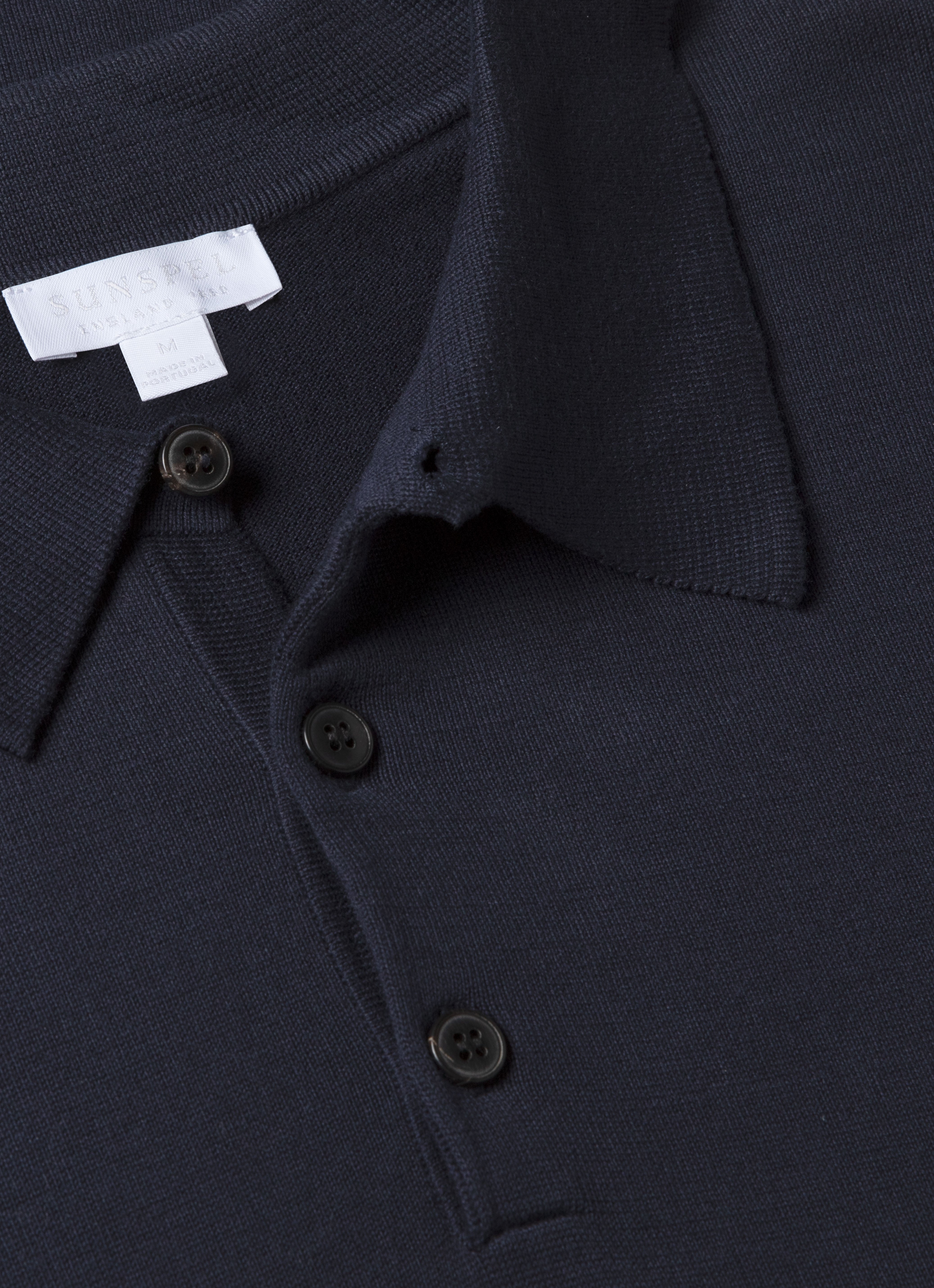 シーアイランドコットン ニットポロシャツ（Light Navy）| Sunspel