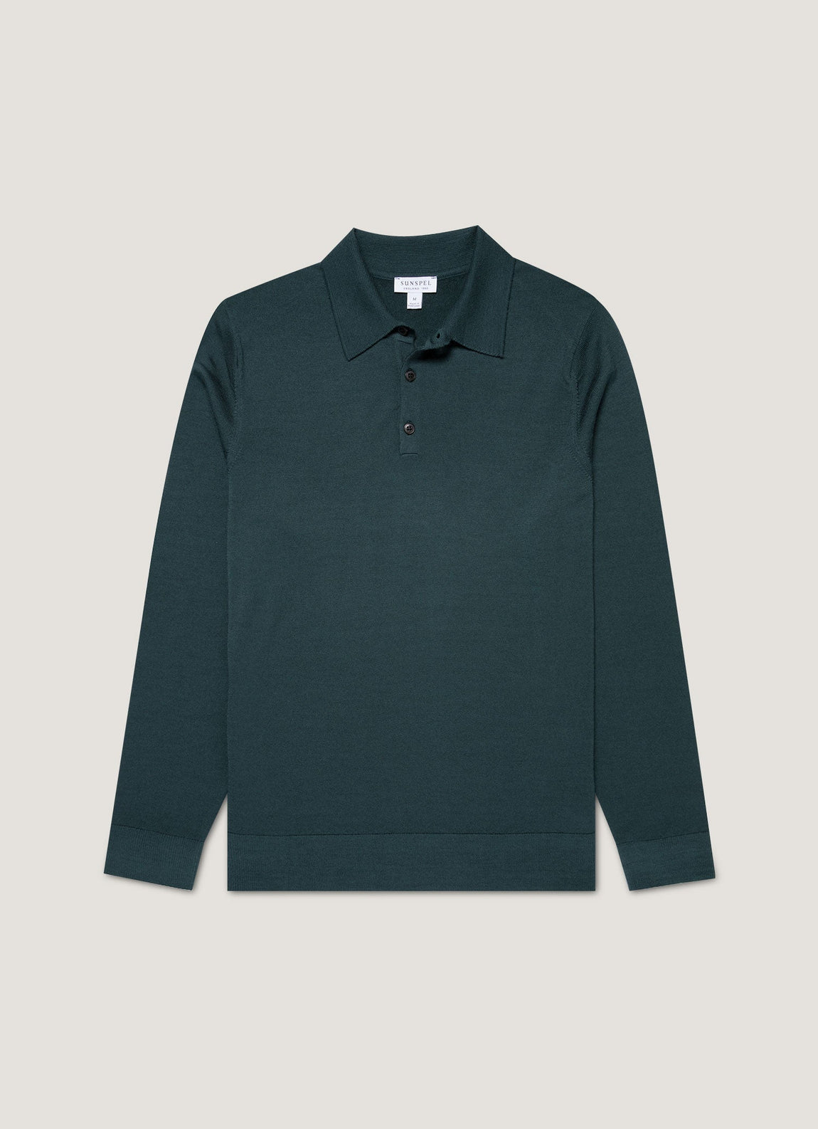 Men's Extra-Fine Merino Polo Shirt in Dark Petrol