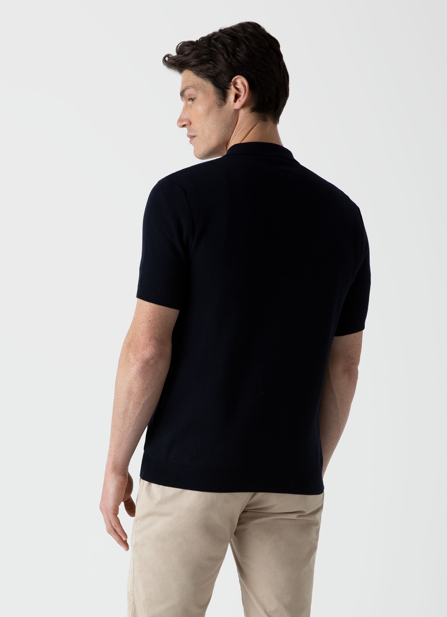 Men's Knit Polo Shirt in Navy