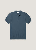Men's Knit Polo Shirt in Slate Blue