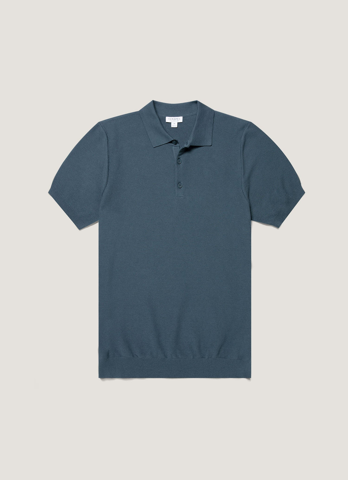 Men's Cotton Knit Polo Shirt in Slate Blue