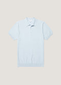 Men's Cotton Knit Polo Shirt in Pastel Blue
