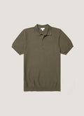 Men's Cotton Knit Polo Shirt in Khaki