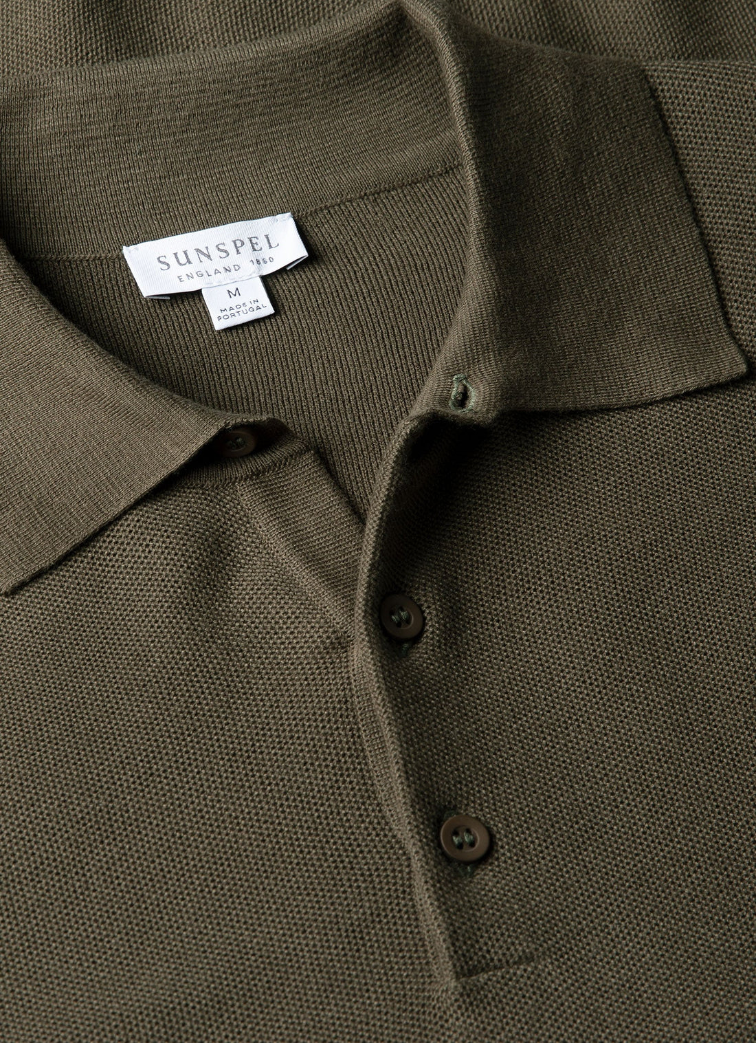 Men's Knit Polo Shirt in Khaki