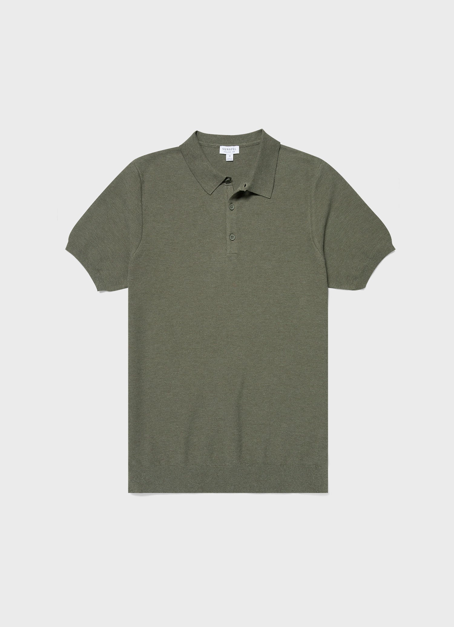 ニット ポロシャツ（Pale Khaki Melange）| Sunspel