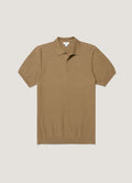 Men's Knit Polo Shirt in Dark Stone