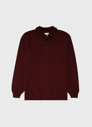 Men's Lambswool Polo Shirt in Maroon