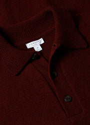 Men's Lambswool Polo Shirt in Maroon