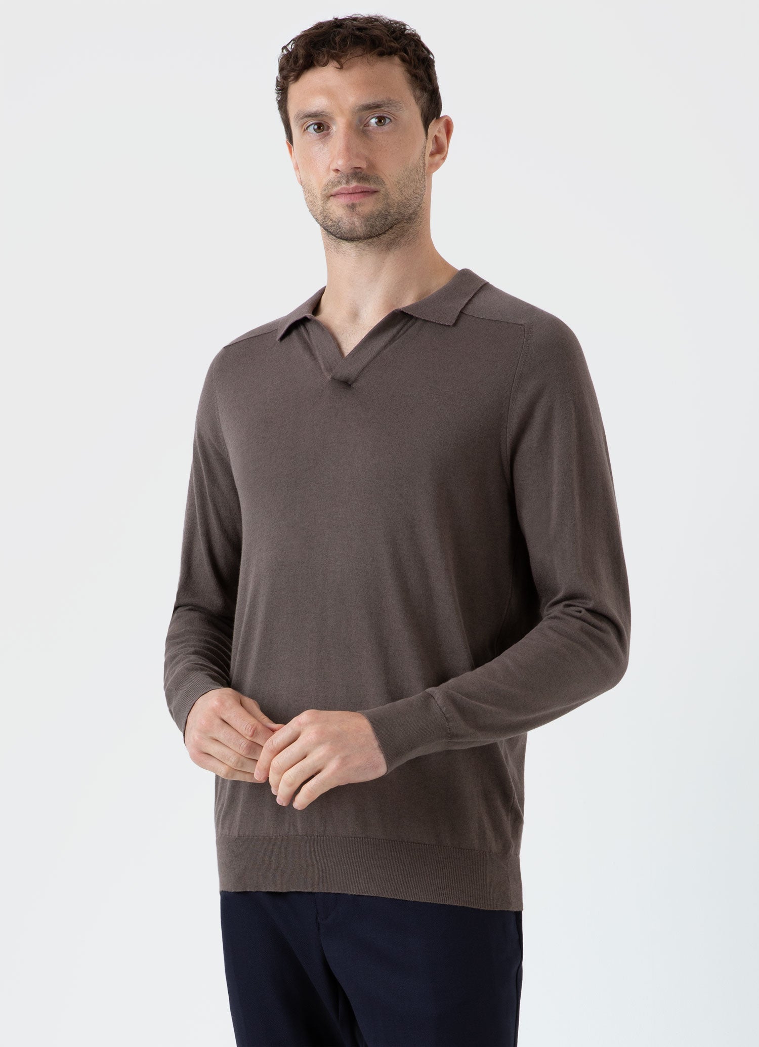 Himalayan cashmere　ヒマラヤンカシミア　カシミヤポロニット スコットランドカシミヤ Vネックニット （ニット・セーター