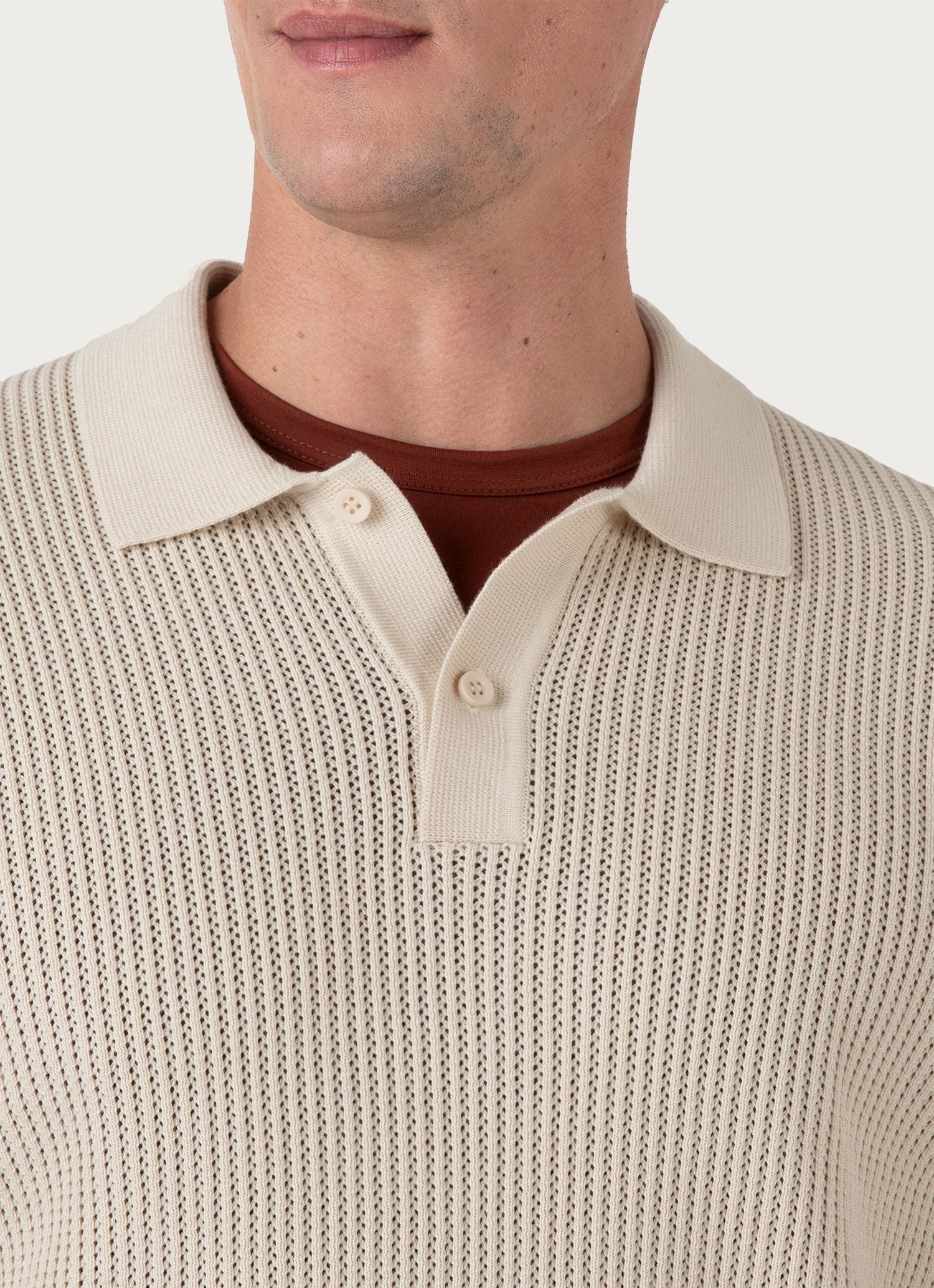 SUNSEA ニットポロシャツ　ブラウン　サイズ3 SUNSEA ニットポロシャツ ブラウン サイズ3 メンズ