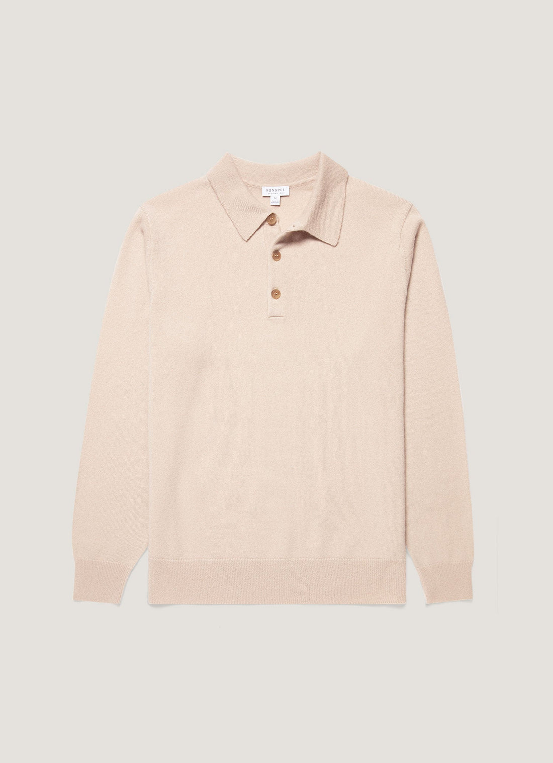 Men's Cashmere Knitted Polo Shirt in Swansdown