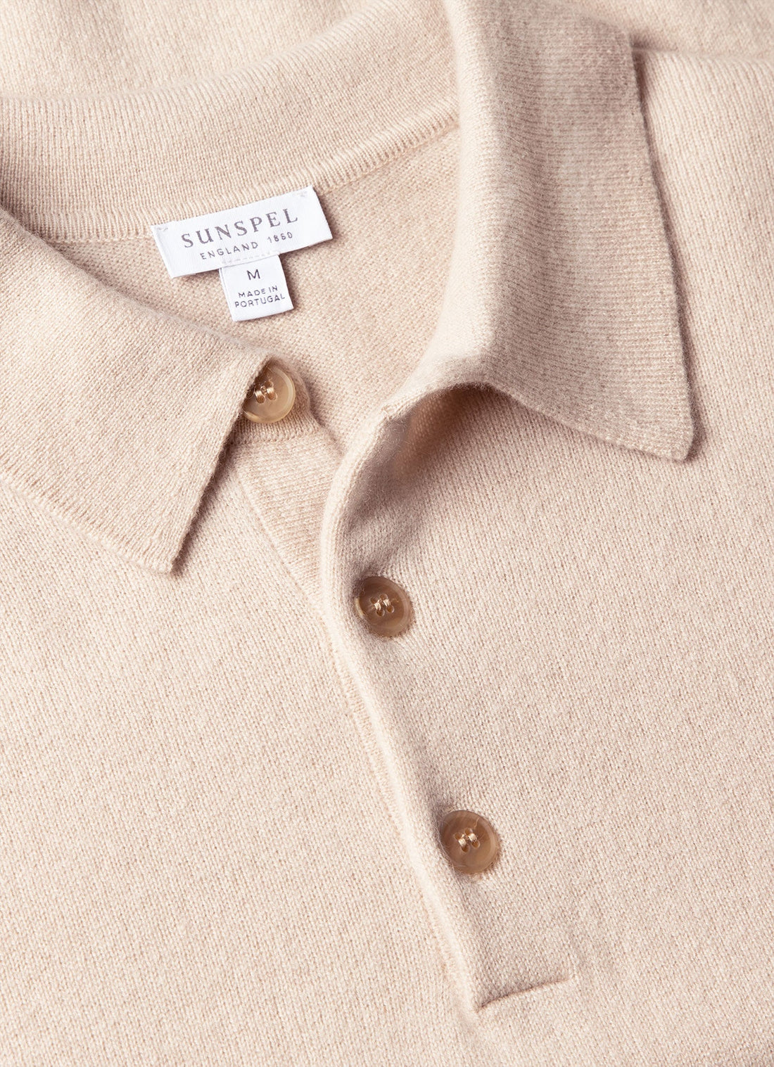 Men's Cashmere Knitted Polo Shirt in Swansdown