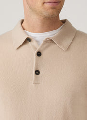 Men's Cashmere Knitted Polo Shirt in Swansdown