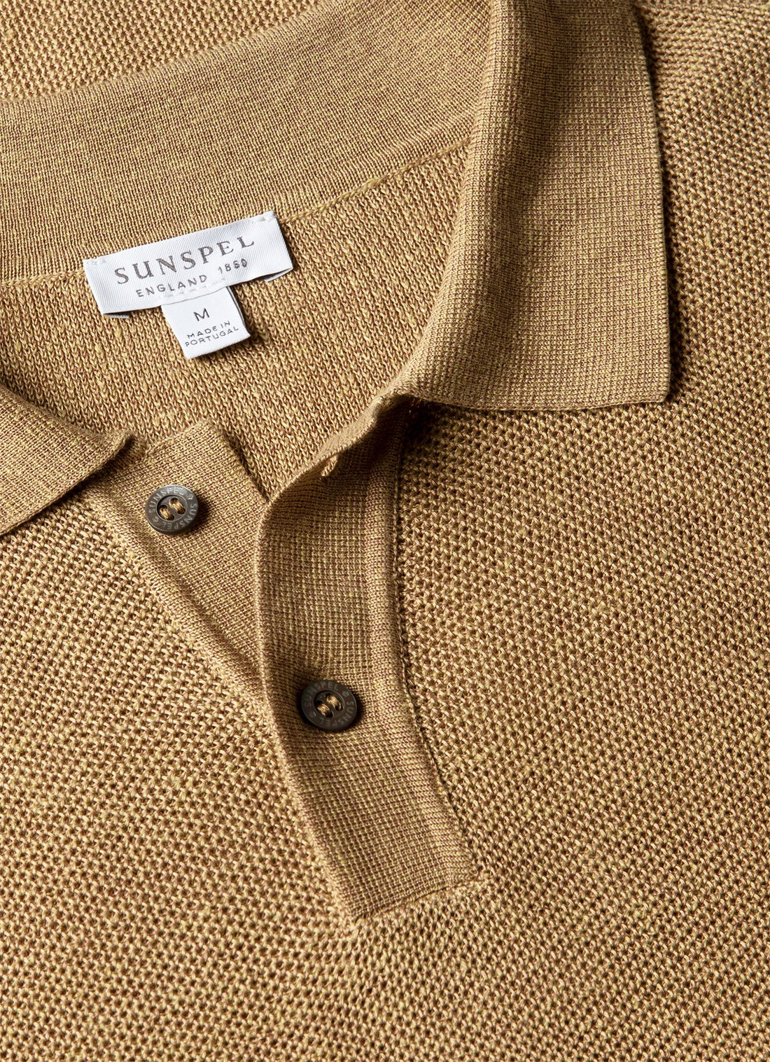 Men's Silk Linen Honeycomb Polo in Hazelwood