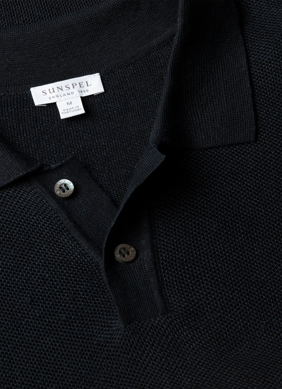 Men's Silk Linen Honeycomb Polo in Light Navy