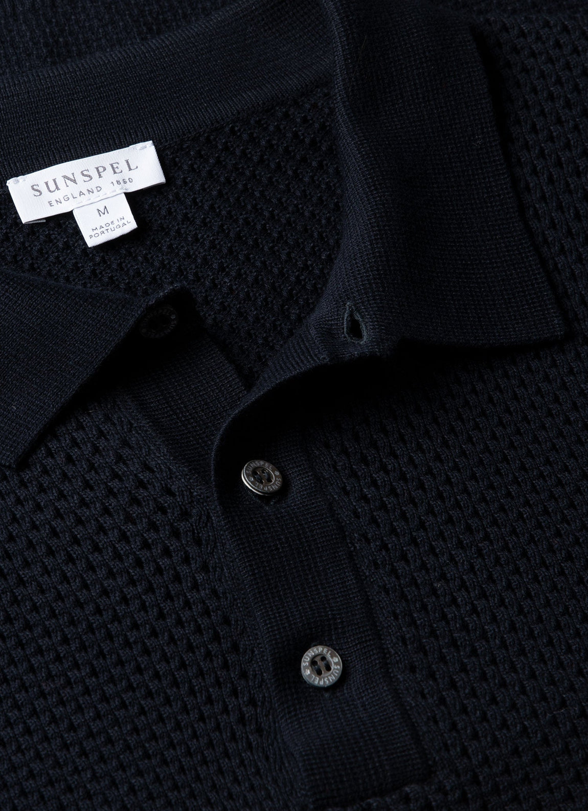 Men's Cotton Mesh Polo in Navy