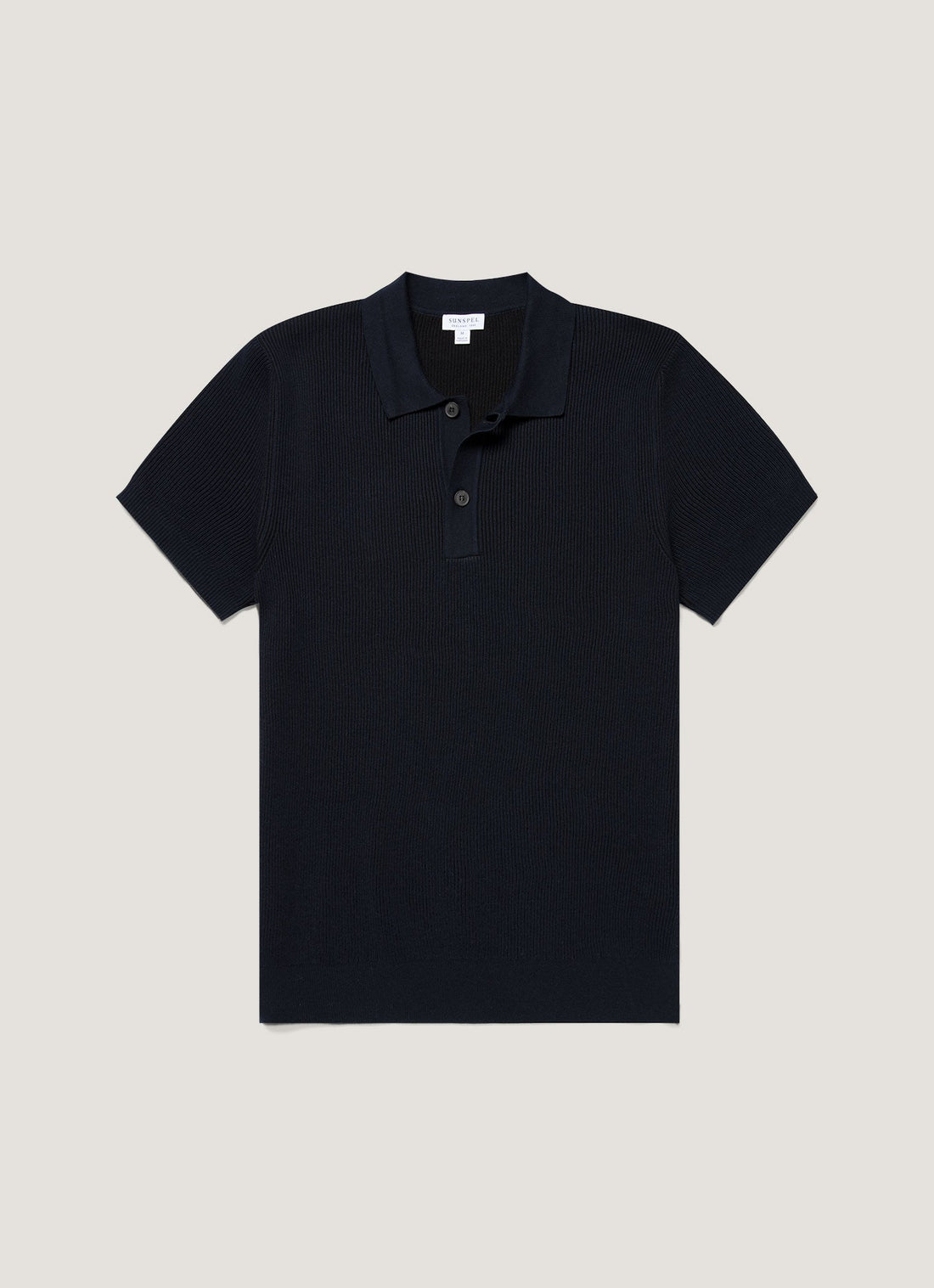 Men's Contrast Rib Polo Shirt in Navy