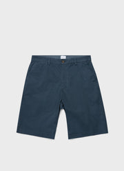 Men's Stretch Cotton Twill Chino Shorts in Shale Blue