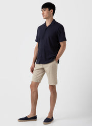 Men's Stretch Cotton Twill Chino Shorts in Light Stone