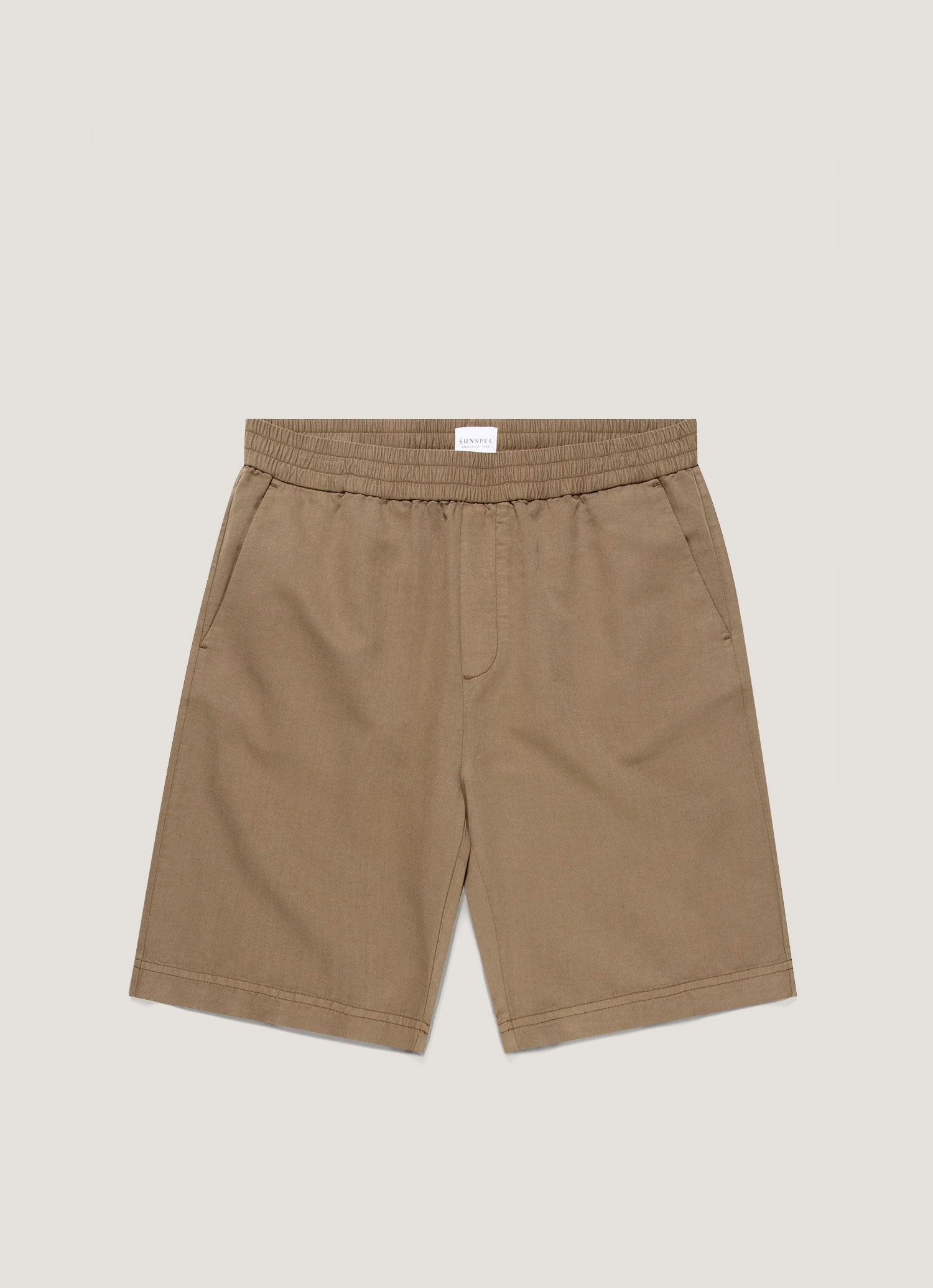 Men's Cotton Linen Drawstring Shorts in Dark Cedar