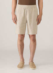 Men's Linen Drawstring Short in Sand