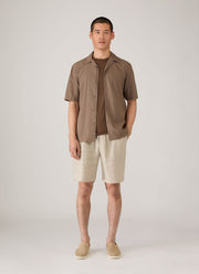 Men's Linen Drawstring Short in Sand