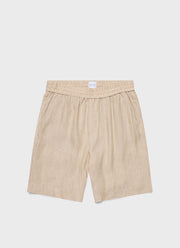 Men's Linen Drawstring Short in Light Sand