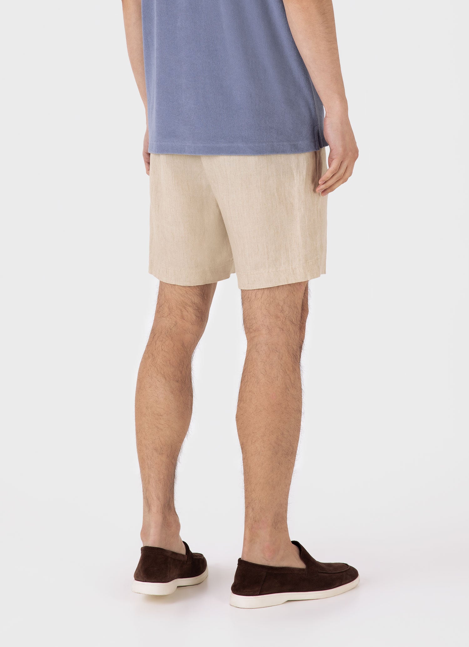 Men's Linen Drawstring Short in Light Sand