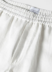 Men's Linen Drawstring Short in White