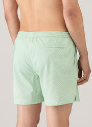 Men's Drawstring Swim Shorts in Bright Green/White