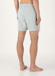 Men's Drawstring Swim Shorts in Dusk Green/White