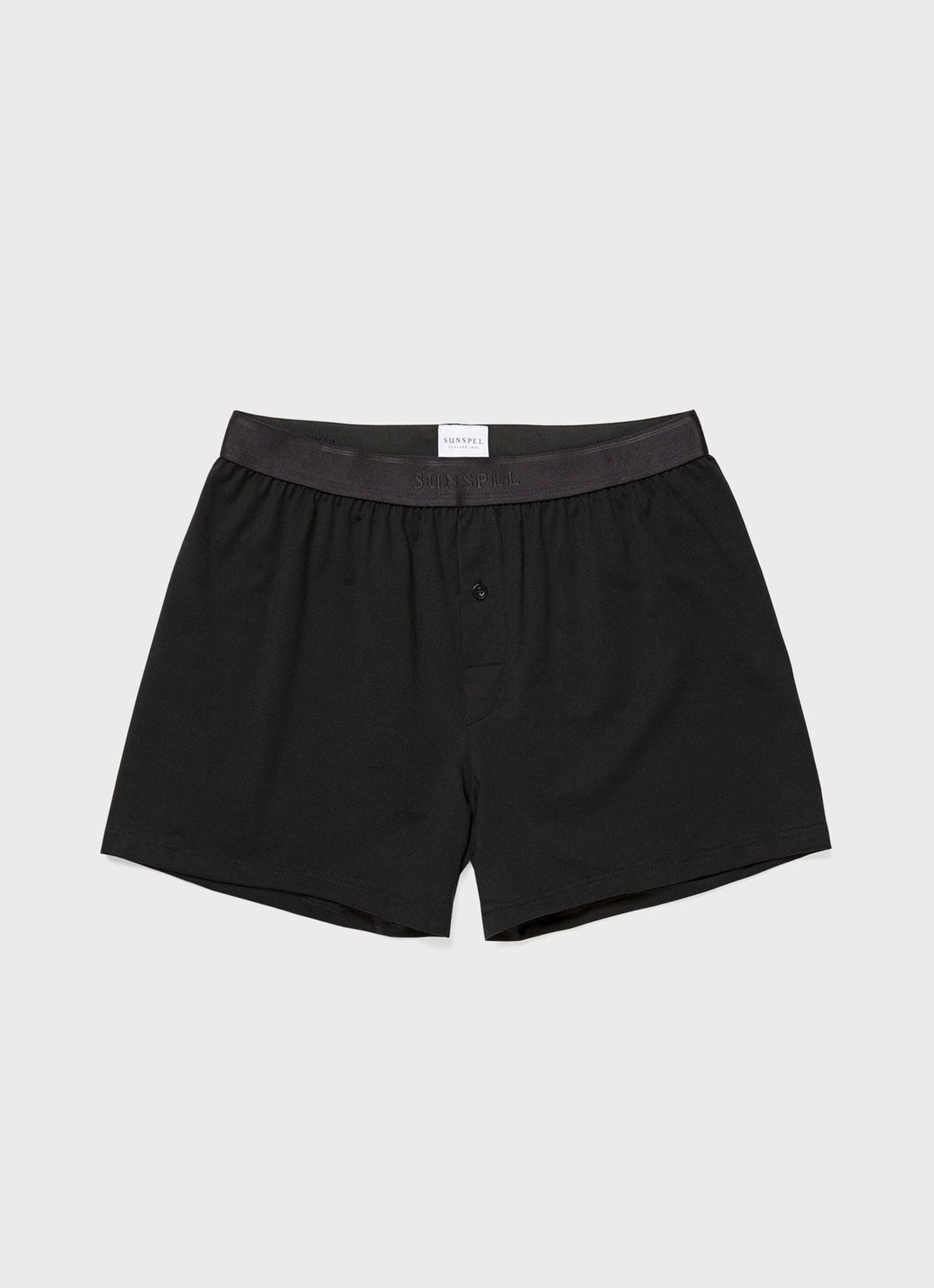 Men's Superfine Cotton One-Button Shorts in Black