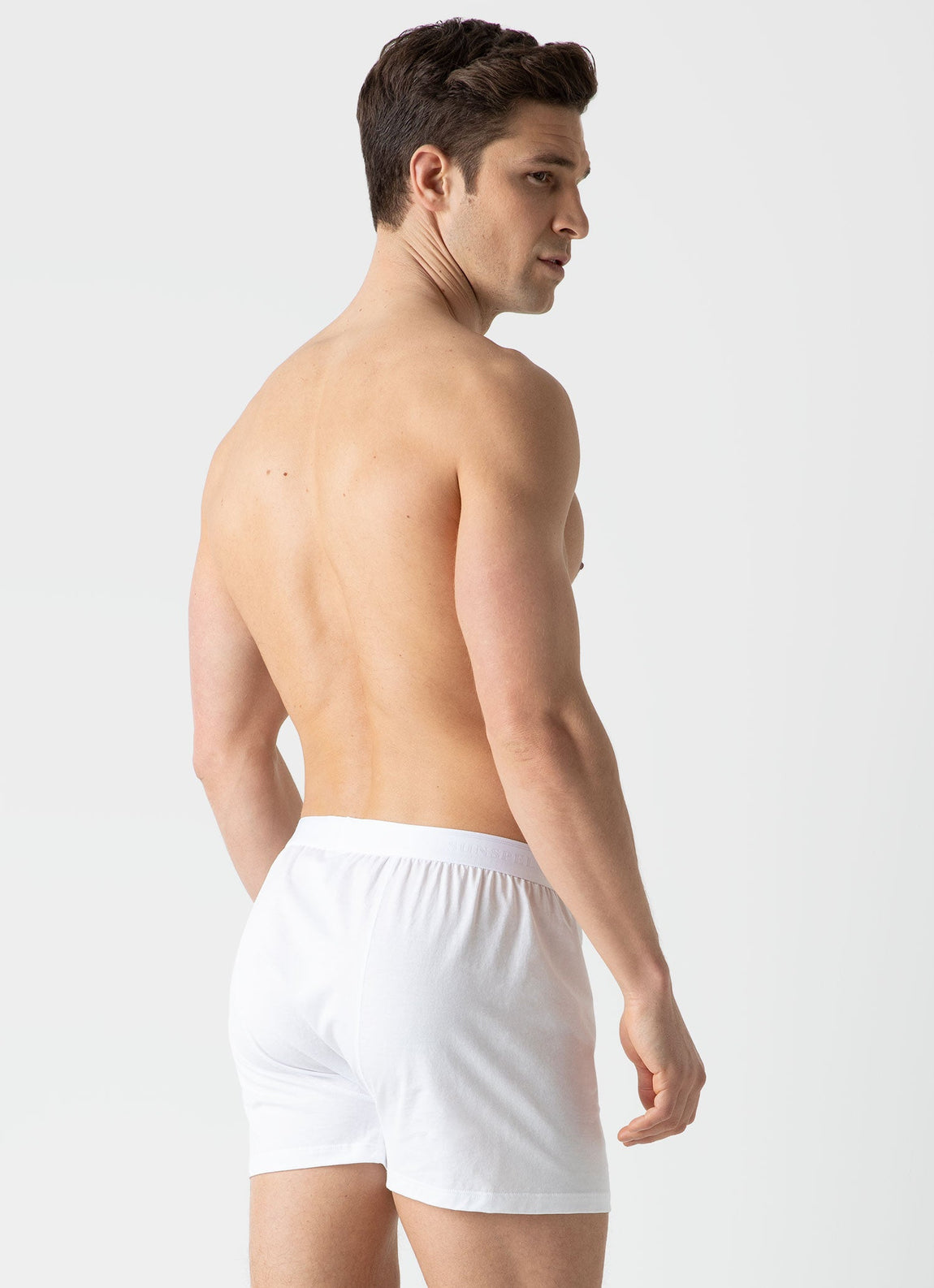 Men's Superfine Cotton One-Button Shorts in White