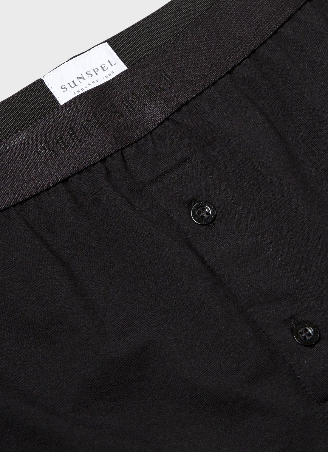 Men's Superfine Cotton Two-Button Boxer Briefs in Black