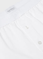 Men's Superfine Cotton Two-Button Shorts in White