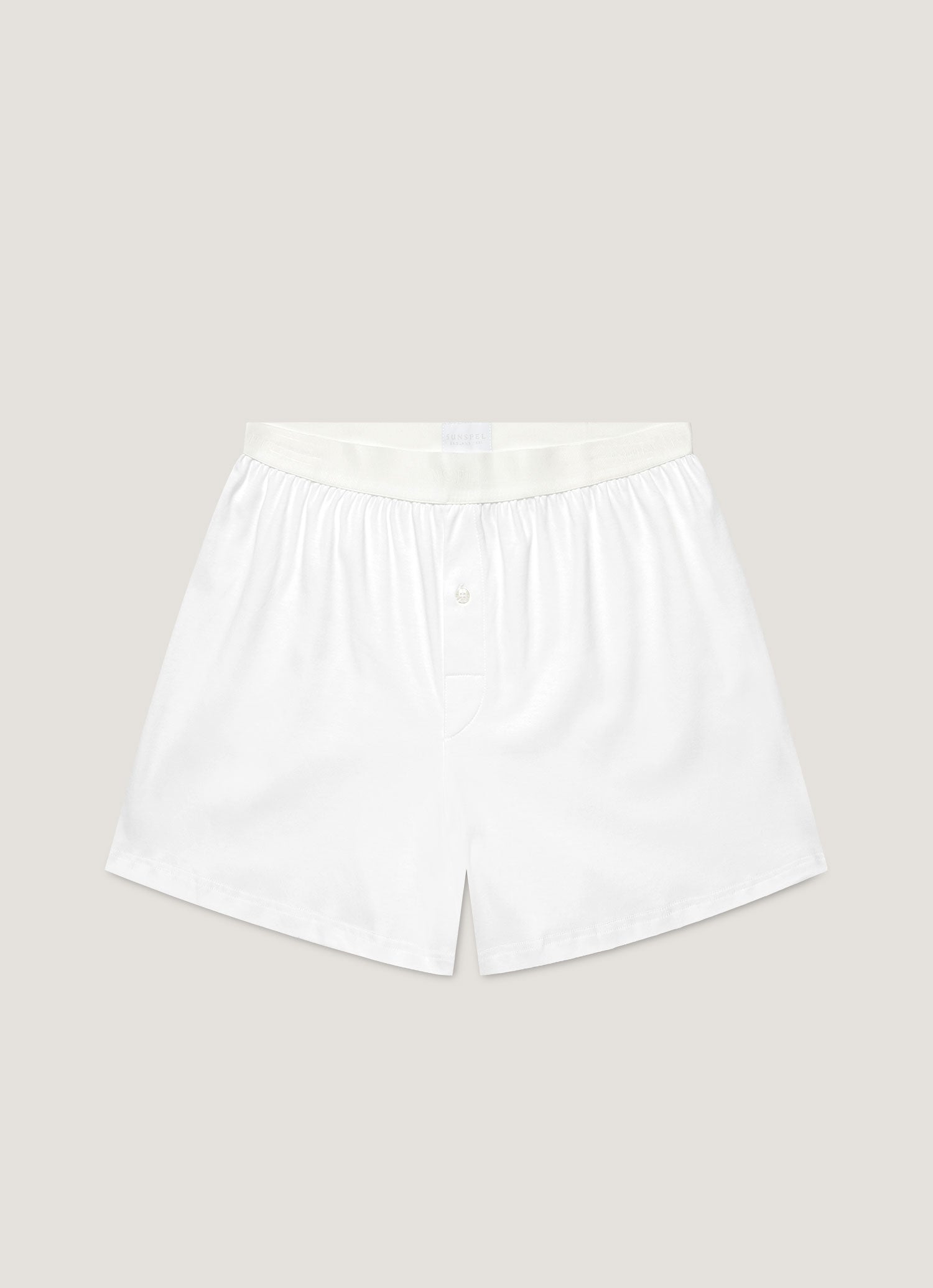 シーアイランドコットンワンボタンボクサーショーツ（White）| Sunspel