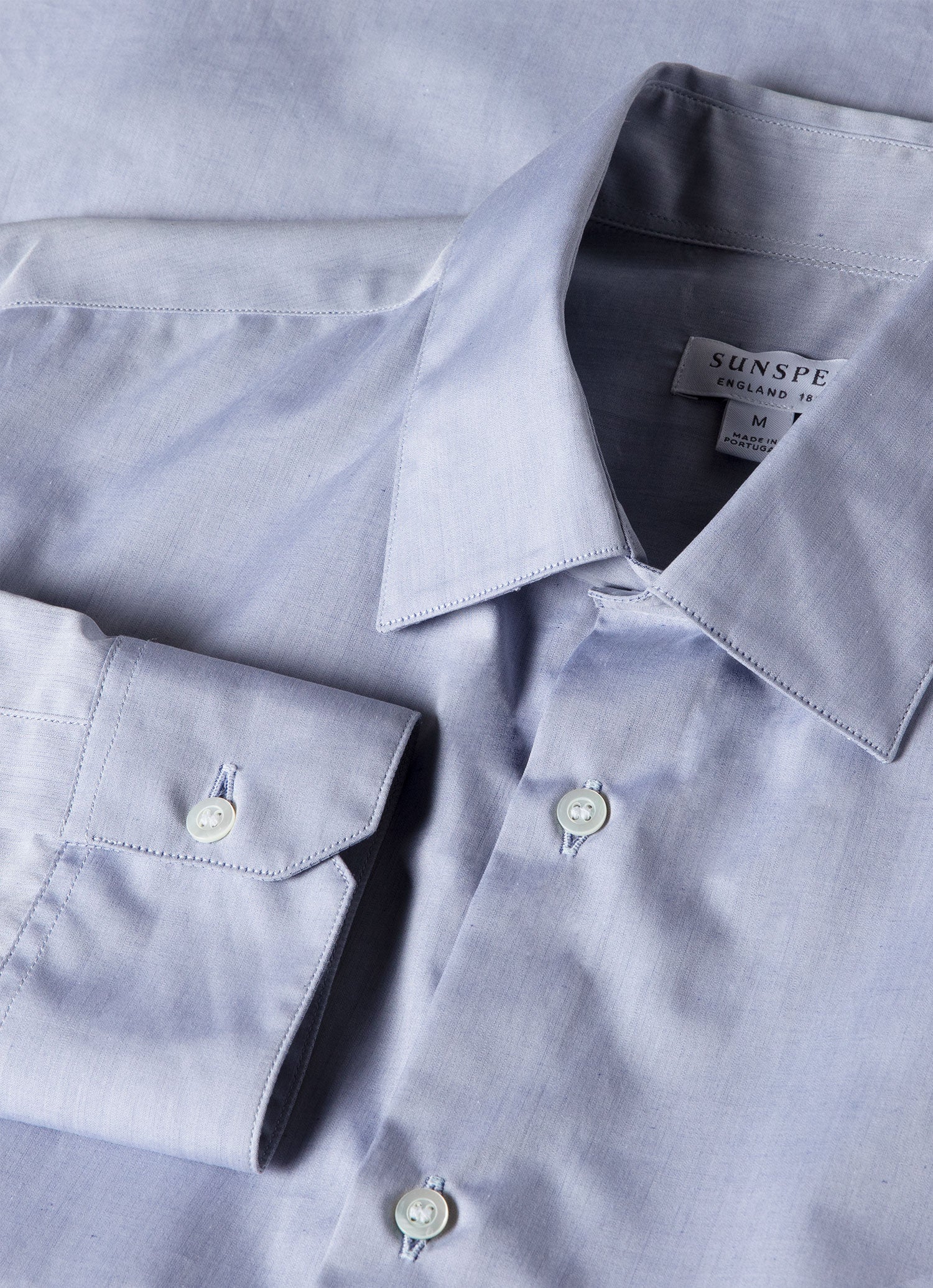 Men's Sea Island Cotton Shirt in Light Blue