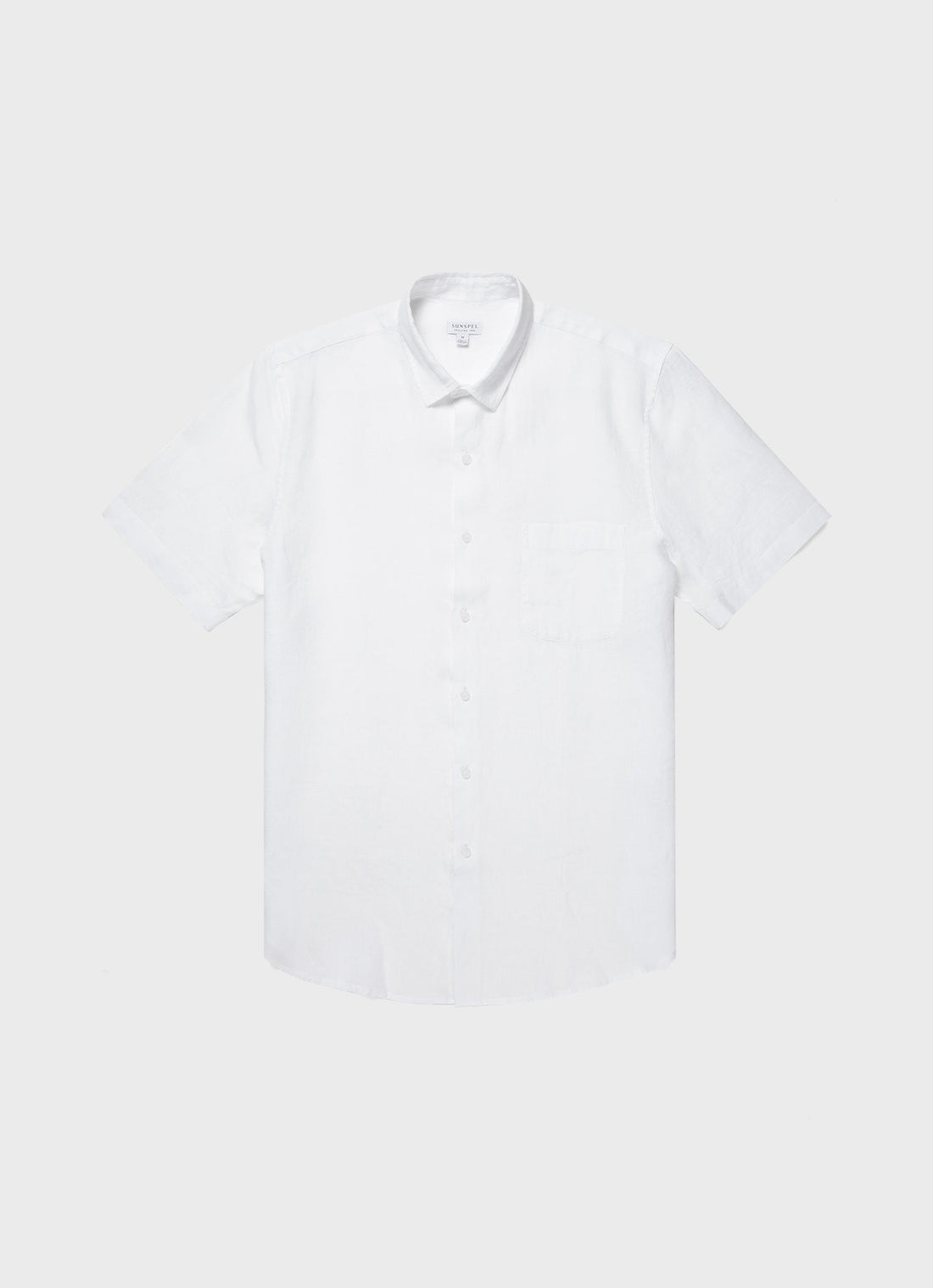 Men's Short Sleeve Linen Shirt in White