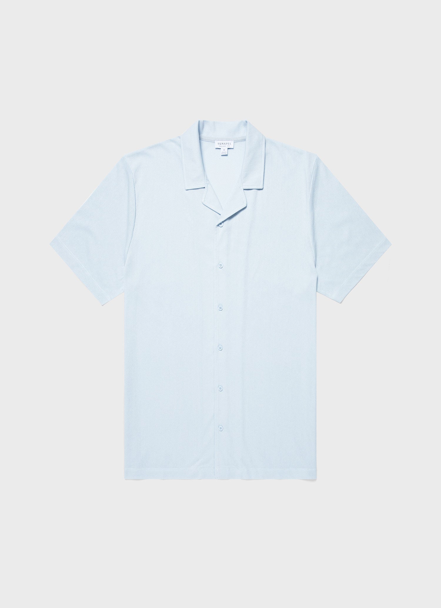 Men's Riviera Camp Collar Shirt in Light Blue