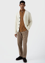 Men's Brushed Cotton Flannel Shirt in Dark Camel