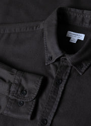 Men's Brushed Cotton Flannel Shirt in Anthracite