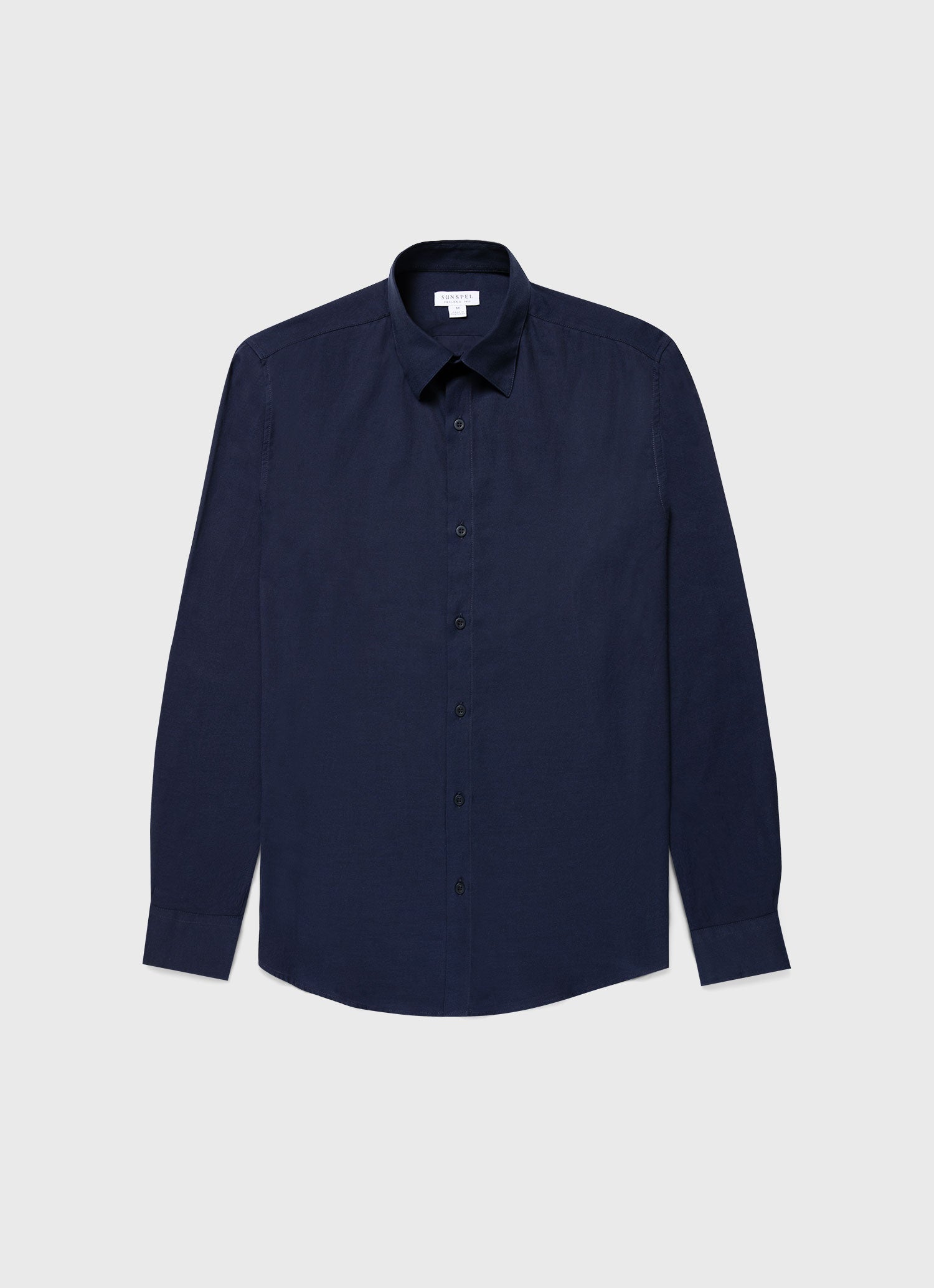 コットン フランネルシャツ（Navy）|Sunspel