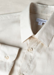 Men's Cotton Cashmere Shirt in Ecru