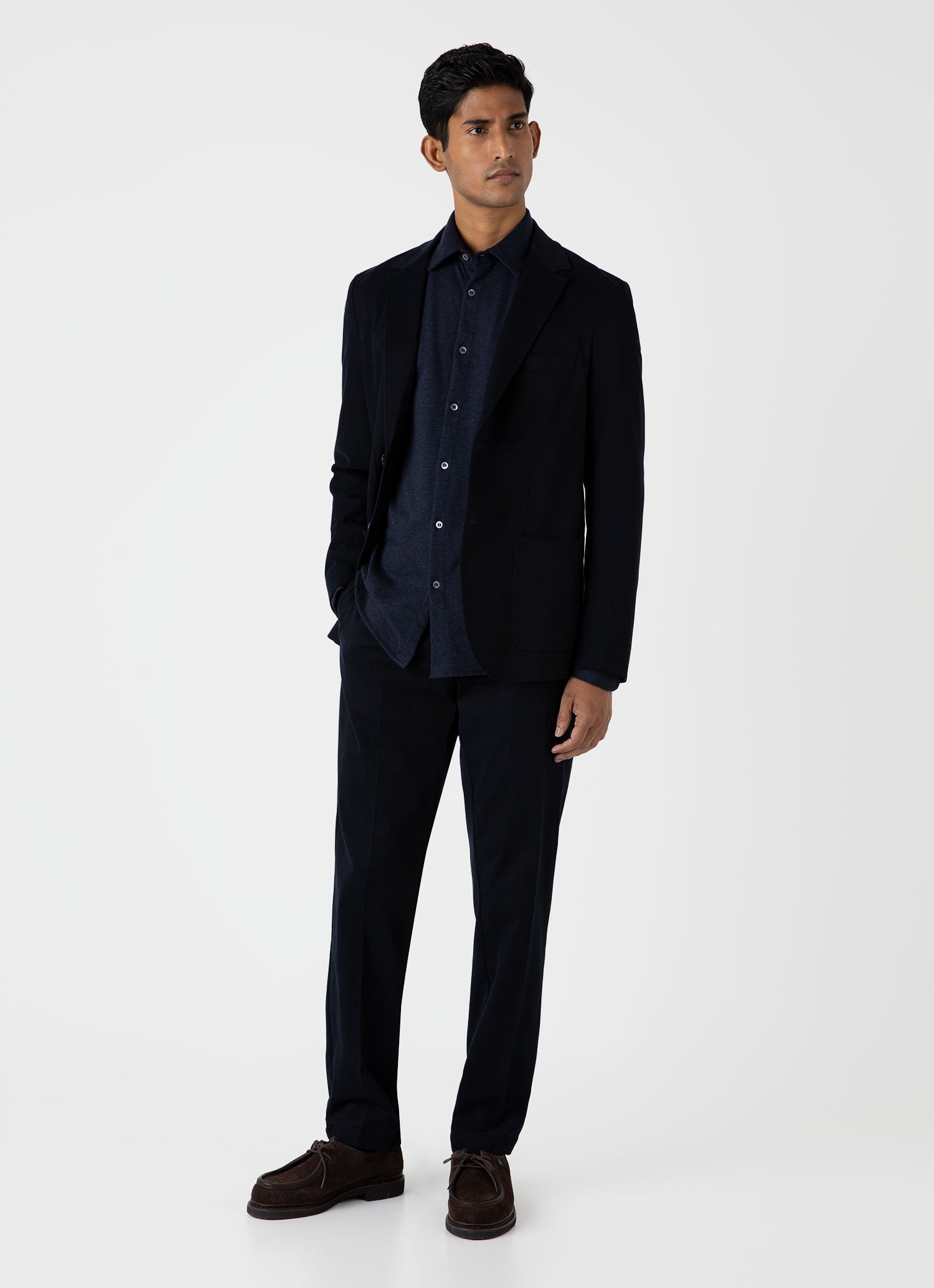 SCHA シャー　ブラックコットンジャケット 11.5OZ DENIM SHOULDER CUTTING JACKET(XS Black): Yohji