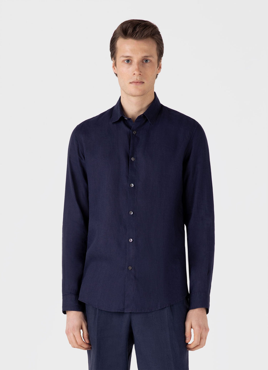 Men's Linen Shirt in Navy