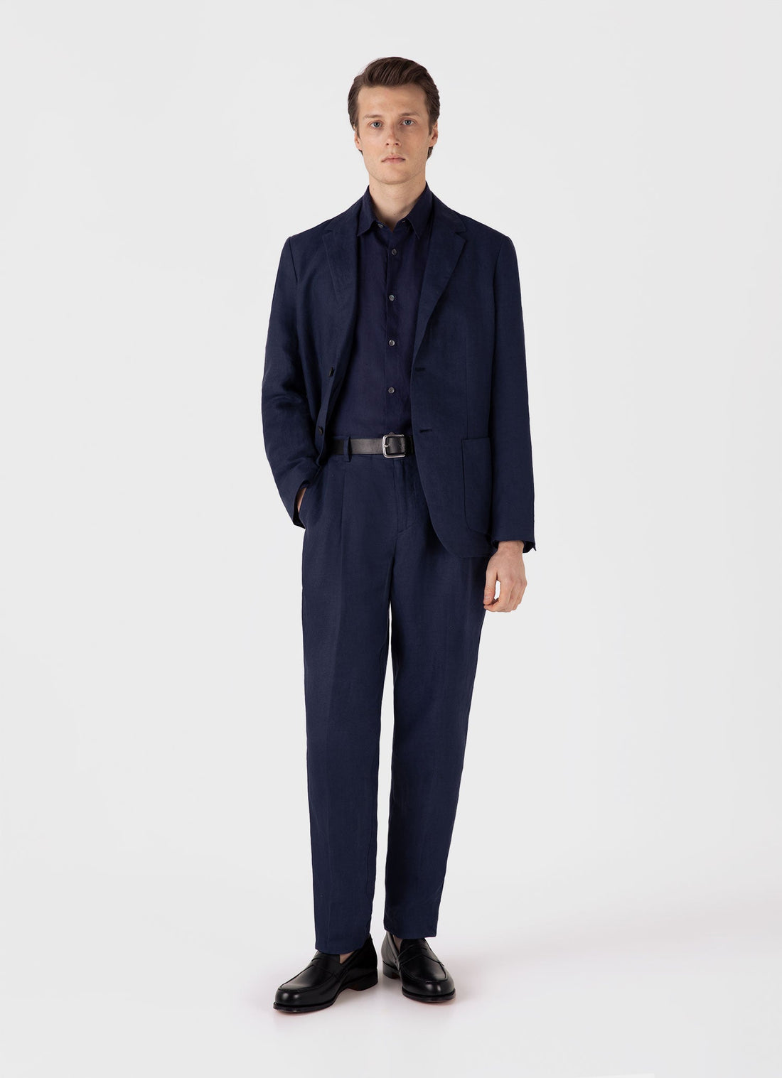 Men's Linen Shirt in Navy
