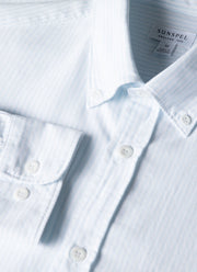 Men's Button Down Oxford Shirt in Light Blue/White
