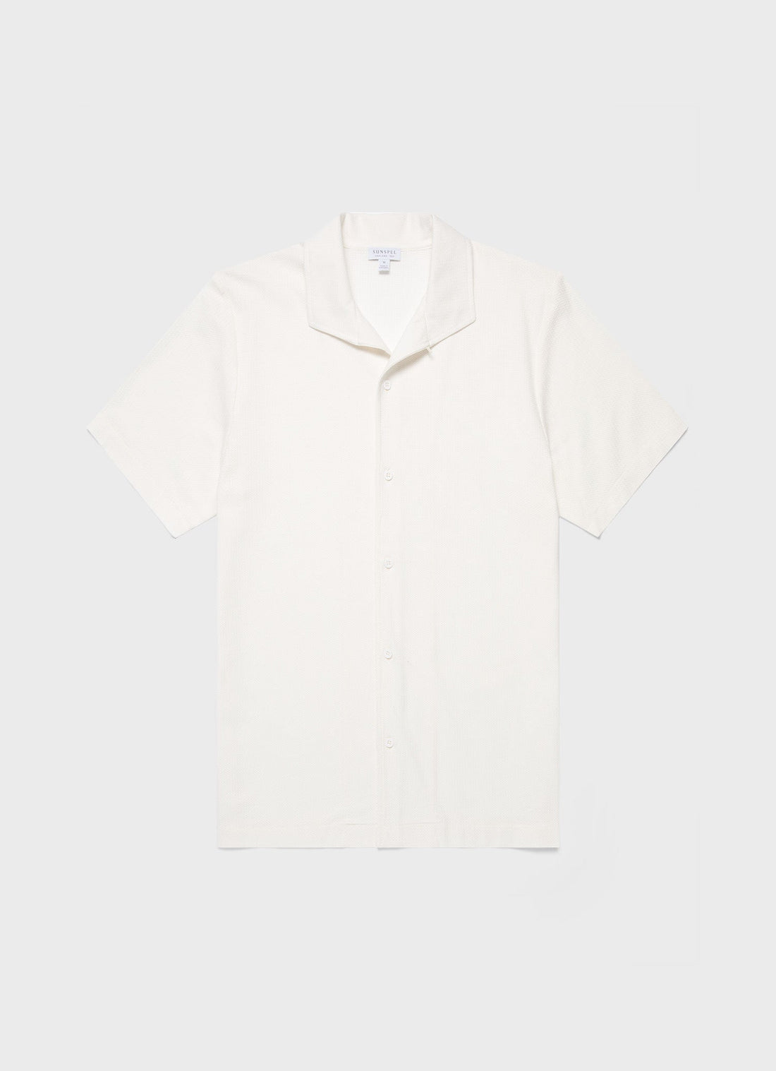 Men's Short Sleeve Textured Jersey Shirt in Ecru